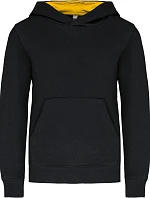 Kariban K 453 Dětská kontrastní mikina s kapucí 20.K453 black/yellow