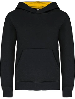 K 453 Dětská kontrastní mikina s kapucí model 22509456 black/yellow - Kariban
