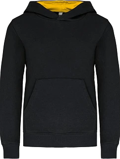 K 453 Dětská kontrastní mikina s kapucí model 22509456 black/yellow - Kariban