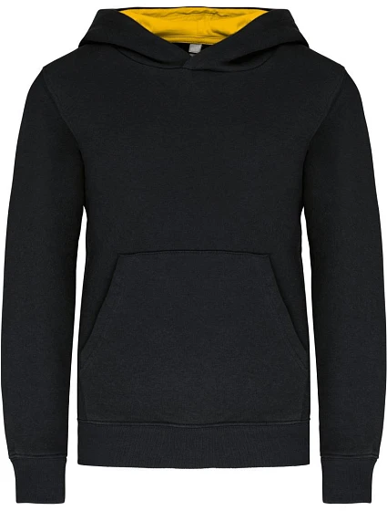 Kariban K 453 Dětská kontrastní mikina s kapucí 20.K453 black/yellow Kariban K 453 Dětská kontrastní mikina s kapucí 20.K453 black/yellow