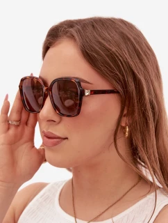 Dámské sluneční brýle s krystaly Hnědé