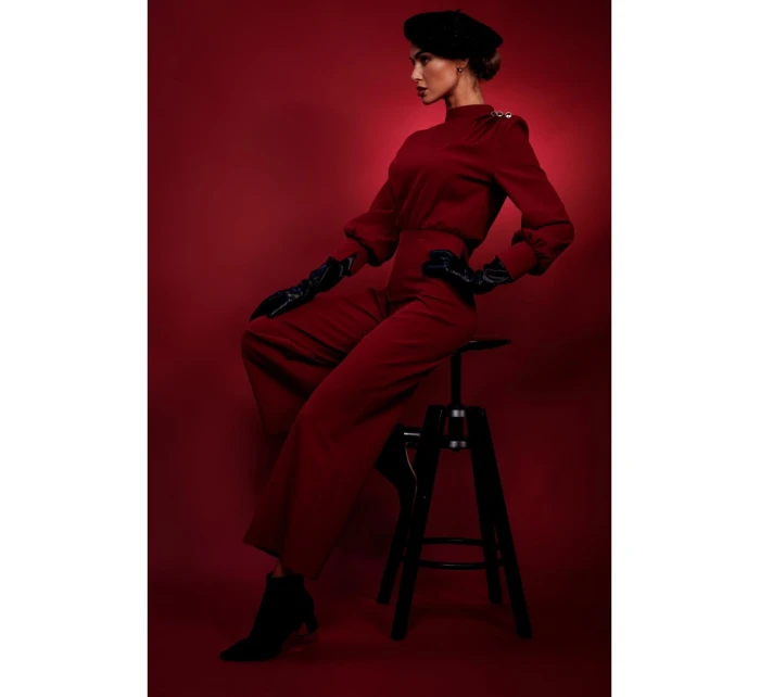 M879 Kombinéza se stojáčkem - bordó M879 Kombinéza se stojáčkem - bordó