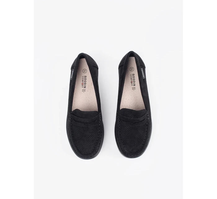 Trendy  mokasíny dámské černé platforma