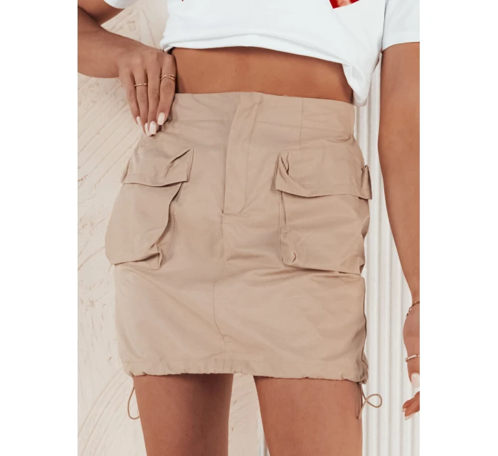 Dámská mini sukně QUILLA béžová FashionStreet CY0439