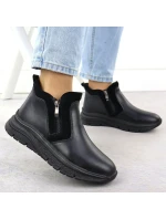 Dámské kožené zateplené boty na zip černé Filippo 7292 Dámské kožené zateplené boty na zip černé Filippo 7292