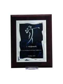 Plastový diplom s vyrytou kovovou destičkou