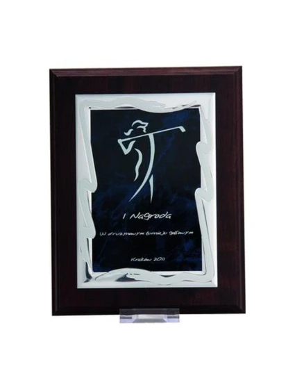 Plastový diplom s vyrytou kovovou destičkou