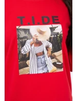 Halenka s potiskem Tide červená