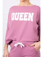 Sada s potiskem Queen tmavě růžová Sada s potiskem Queen tmavě růžová