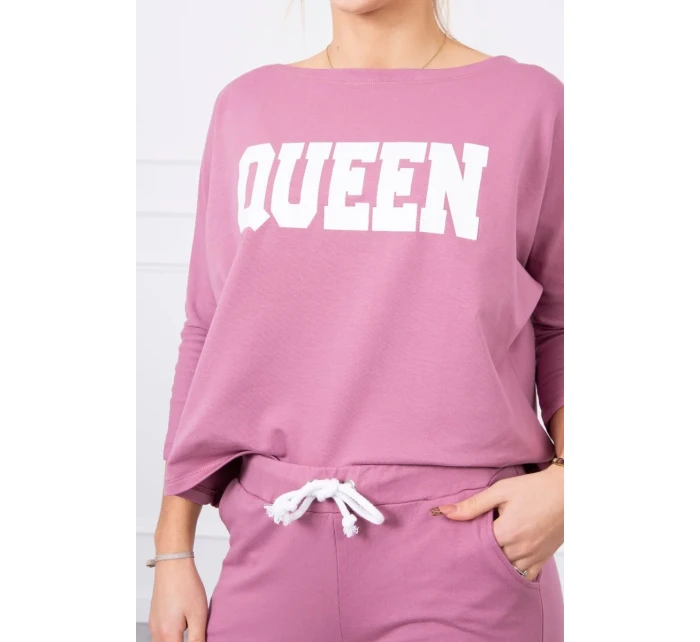 Sada s potiskem Queen tmavě růžová Sada s potiskem Queen tmavě růžová