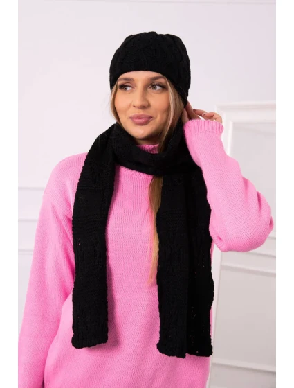Dámská souprava s šátkem Amelia model 18751581 černá - K-Fashion