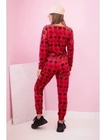 Dámská souprava z veluru s model 21149313 červený - K-Fashion Dámská souprava z veluru s model 21149313 červený - K-Fashion