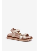 Zazoo model 21664457 Dámské Kožené Sandály Na Platformě Beige - Maciejka