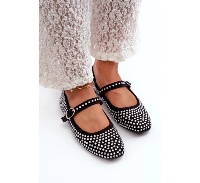 Eko Semišové Baletky S Ozdobami z Černé model 21666798 - Boto Eko Semišové Baletky S Ozdobami z Černé model 21666798 - Boto