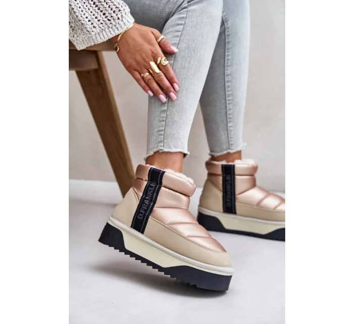 Nízké Sněhule Na Silné Podešvi D.Franklin Béžové DFSH371010