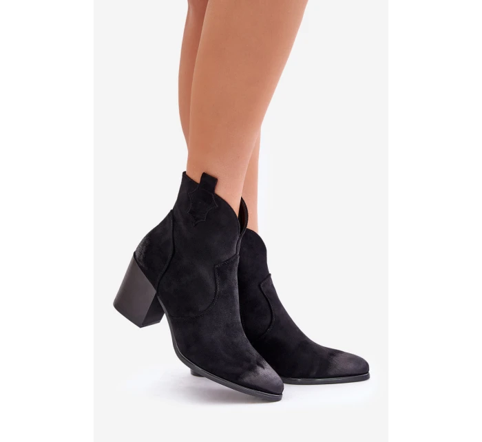 Dámské semišové teplé boty Černe model 21675647 - VINCEZA