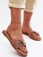 Dámské Pletené Sandály S Zlatým Detalem Hnědé Goldie