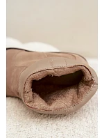 Kožené semišové kožené kozačky na podpatku s izolací Khaki model 22320935 - Boto Kožené semišové kožené kozačky na podpatku s izolací Khaki model 22320935 - Boto