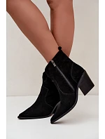Dámské zateplené kovbojky na podpatku Big Star model 22349493 černé - Big Star Shoes Dámské zateplené kovbojky na podpatku Big Star model 22349493 černé - Big Star Shoes