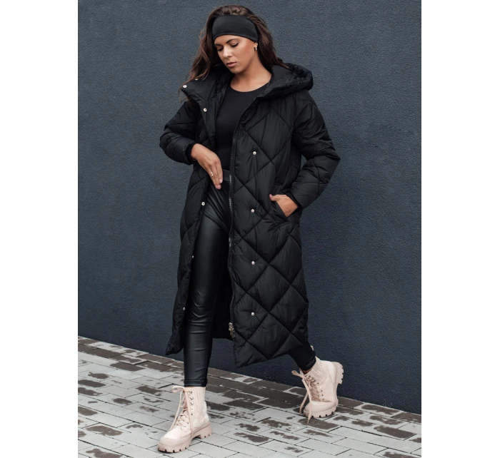 Dámská prošívaná zimní bunda s kapucí černá Dstreet model 21980581 - FashionStreet