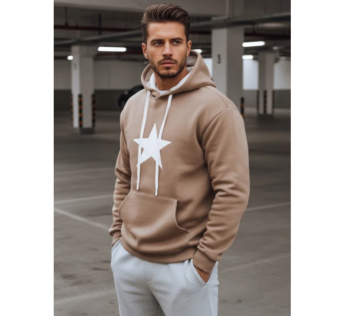 Pánská velbloudí mikina s kapucí model 21993049 - Dstreet Pánská velbloudí mikina s kapucí model 21993049 - Dstreet