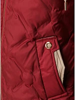 Kurtka damska przejściowa pikowana z kapturem bordowa model 22350614 - FashionStreet