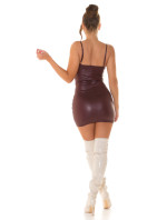 Sexy mini šaty Koucla WetLook s volánky