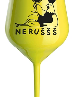 NERUŠŠŠ - žlutá nerozbitná sklenice na víno 470 ml