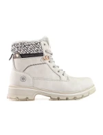 Trendy  kotníčkové boty dámské šedo-stříbrné na plochém podpatku