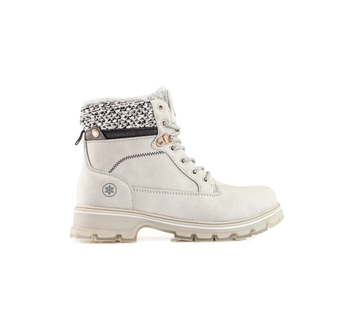 Trendy  kotníčkové boty dámské šedo-stříbrné na plochém podpatku