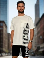 Pánská bílá souprava s potiskem Dstreet model 21988639 - FashionStreet