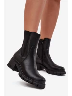 Dámské Botky Na Eko Kůže Černé model 21707142 - Boto Dámské Botky Na Eko Kůže Černé model 21707142 - Boto