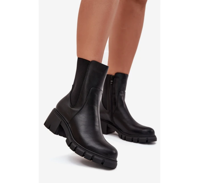 Dámské Botky Na Eko Kůže Černé model 21707142 - Boto Dámské Botky Na Eko Kůže Černé model 21707142 - Boto