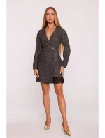 Zavinovací šaty z černé model 21295894 - Moe Zavinovací šaty z černé model 21295894 - Moe