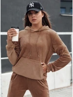 Dámský velurový komplet RELAX FIT světle hnědý Dstreet model 21978662 - FashionStreet Dámský velurový komplet RELAX FIT světle hnědý Dstreet model 21978662 - FashionStreet