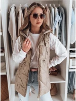 Dámská přechodná prošívaná vesta OLINVIA camel FashionStreet TY4835 Dámská přechodná prošívaná vesta OLINVIA camel FashionStreet TY4835