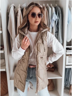 Dámská přechodná prošívaná vesta OLINVIA camel FashionStreet TY4835