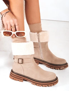 Dámské zateplené boty béžové FashionStreet ZY1228