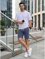 Pánské teplákové kraťasy se šňůrkou, modré, FashionStreet SX2623