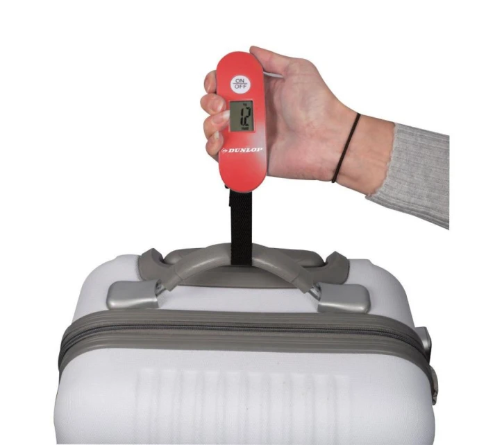 ELEKTRONICKÁ CESTOVNÍ VÁHA MAX. 40 KG DUNLOP ČERVENÁ