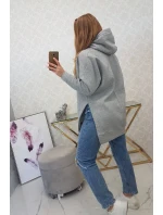 Zateplená mikina s bočními rozparky šedá Zateplená mikina s bočními rozparky šedá