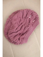 Dámská zimní čepice s ozdobným pletením a  fialová model 21878103 - K-Fashion