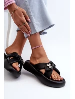 Dámské kožené sandály na platformě černé model 21658568 - Goe