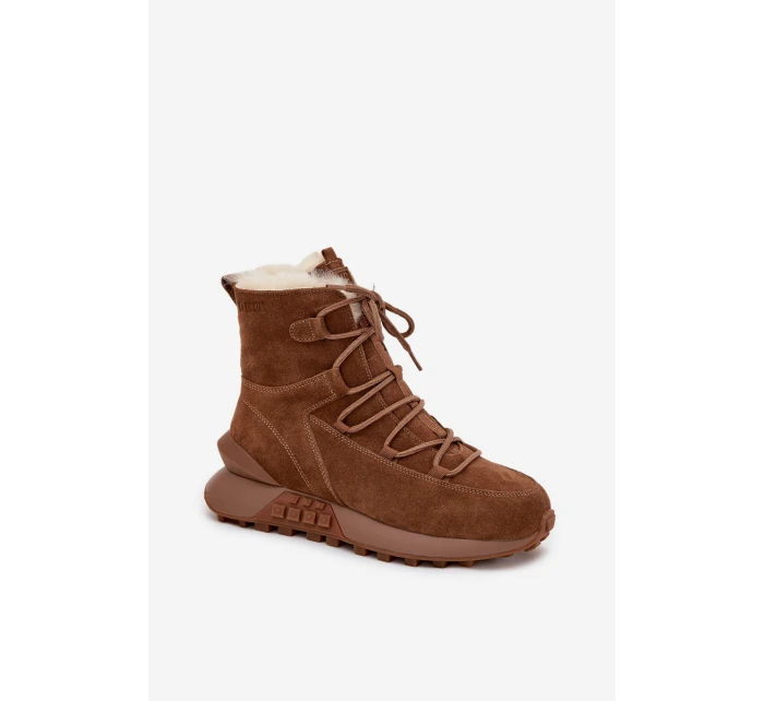 Dámské semišové sněhule s kožešinkou Big Star – hnědé Dámské semišové sněhule s kožešinkou Big Star – hnědé