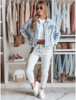 Dámské kalhoty s páskem MADELINA světle šedé FashionStreet UY2625