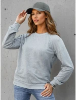 FashionStreet dámská klasická světle šedá mikina BY1544 FashionStreet dámská klasická světle šedá mikina BY1544