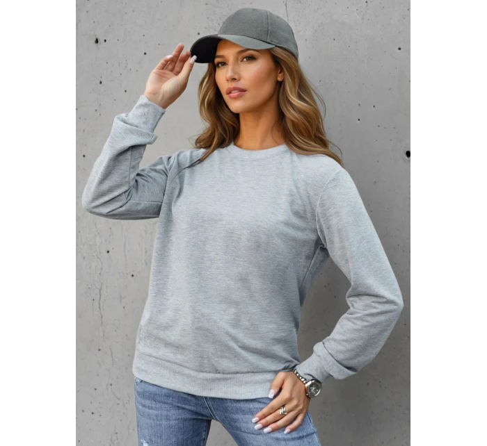 FashionStreet dámská klasická světle šedá mikina BY1544 FashionStreet dámská klasická světle šedá mikina BY1544