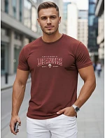 Koszulka męska bawełniana z napisem bordowy model 22315979 - FashionStreet Koszulka męska bawełniana z napisem bordowy model 22315979 - FashionStreet