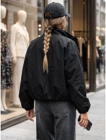 Dámská přechodová bunda typu bomber s stojáčkem, černá, FashionStreet TY6023 Dámská přechodová bunda typu bomber s stojáčkem, černá, FashionStreet TY6023