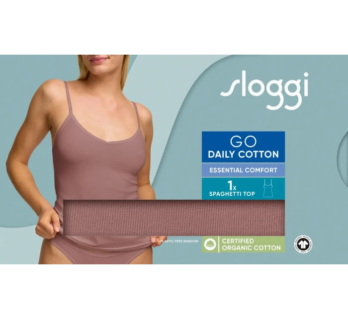sloggi GO Daily Cotton Spaghetti Top - BROWN - SLOGGI BROWN - SLOGGI